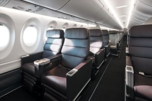 QantasLink Airbus Airbus A220 interior featuring business class seats-sm