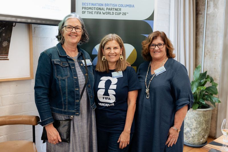 World Journeys’ Carolyn Clegg, Monica Leeck from Destination British Columbia and Cruiseworld’s Cherryl Browne.