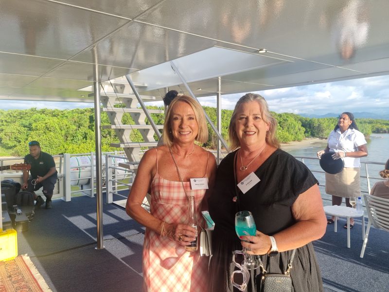 Fiji Airways’ Sheryn Ambler and Jo Rendall from Infinity Holidays.