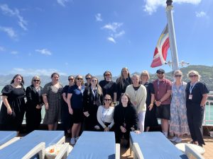 Pictured in Christchurch is Sophie McGeady with Natasa Vaughan, Madison Richards, Jolene John, Megan Porter (NCL), Megan Stirling, Georgia Hensley-Smith, Laila Harnett, Lily Richards, Sophie Beckley, Christine Lange, Hayden Edgecombe, Chloe Pollock and Rachel Chalmers. In front is Jordi Elvidge and Aisling Shirley.