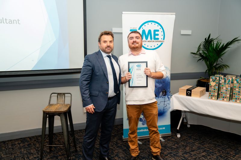 Air NZ’s Scott Wilkinson and Cain Thompson from Globus Family of Brands.