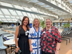 Emma Bull from Cruise Deals, HAL’s Belinda Clark and Lorraine Van Veen from House of Travel.
